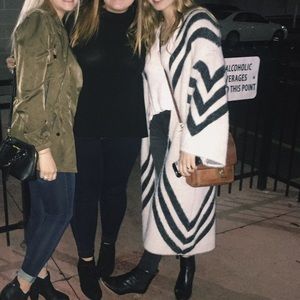 Black and White Chevron Kimono Sweater